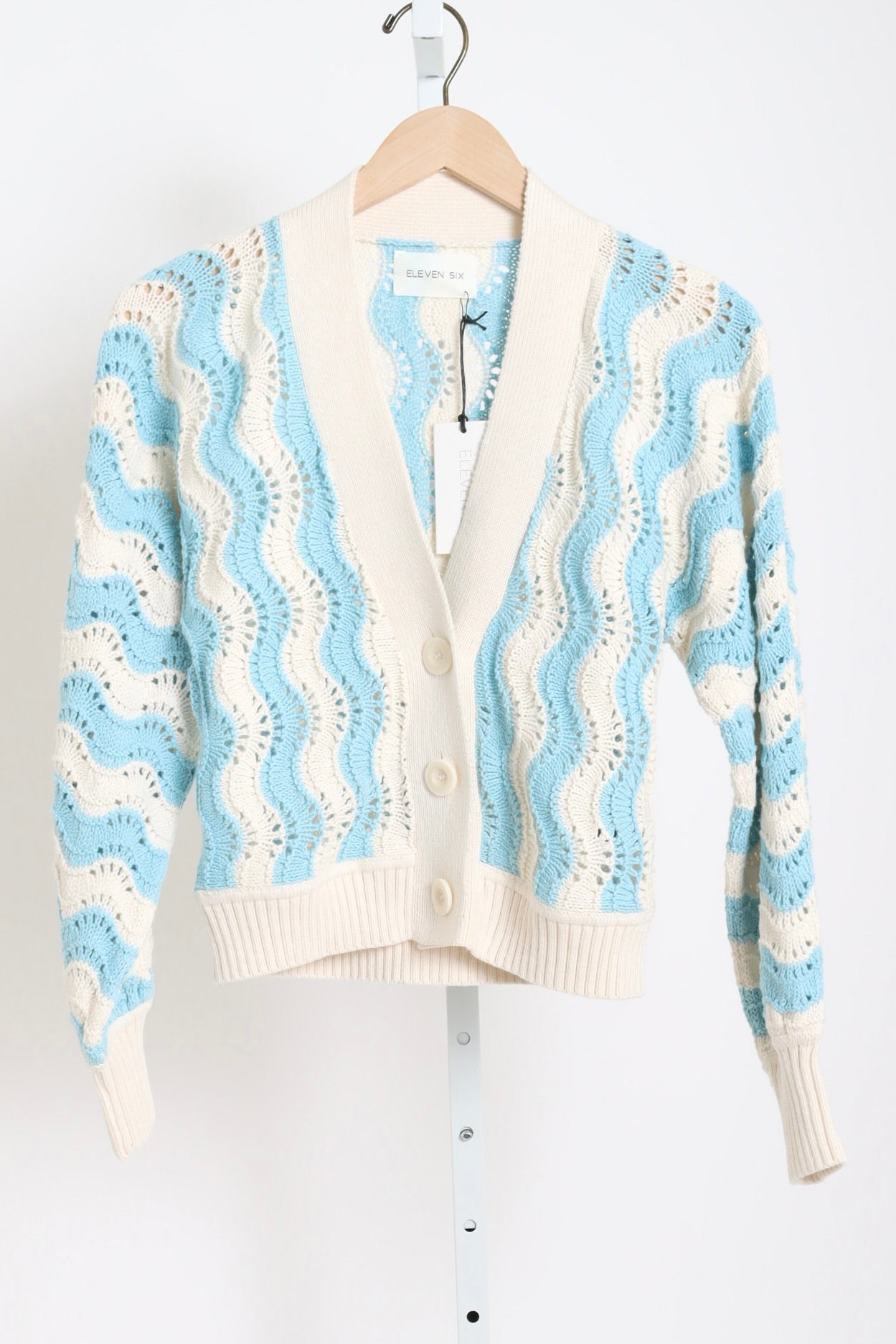Luna Cardi - Ivory / Sky Blue
