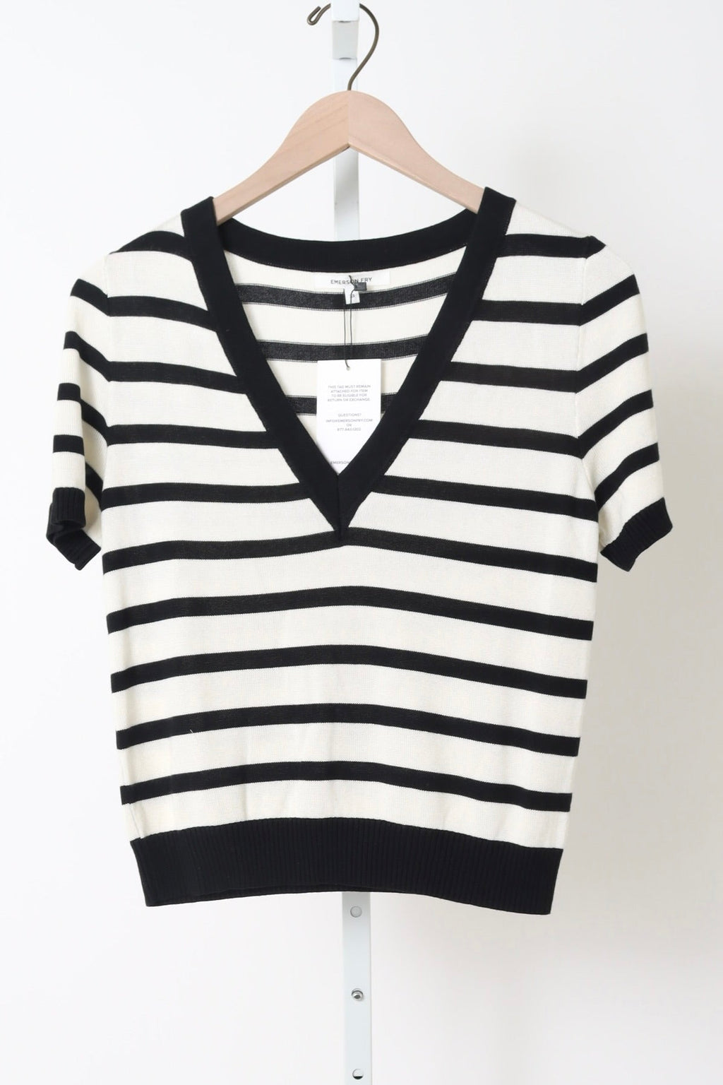 Luxe Emerson Knit Top - Mariner Stripe Tencel + Cashmere