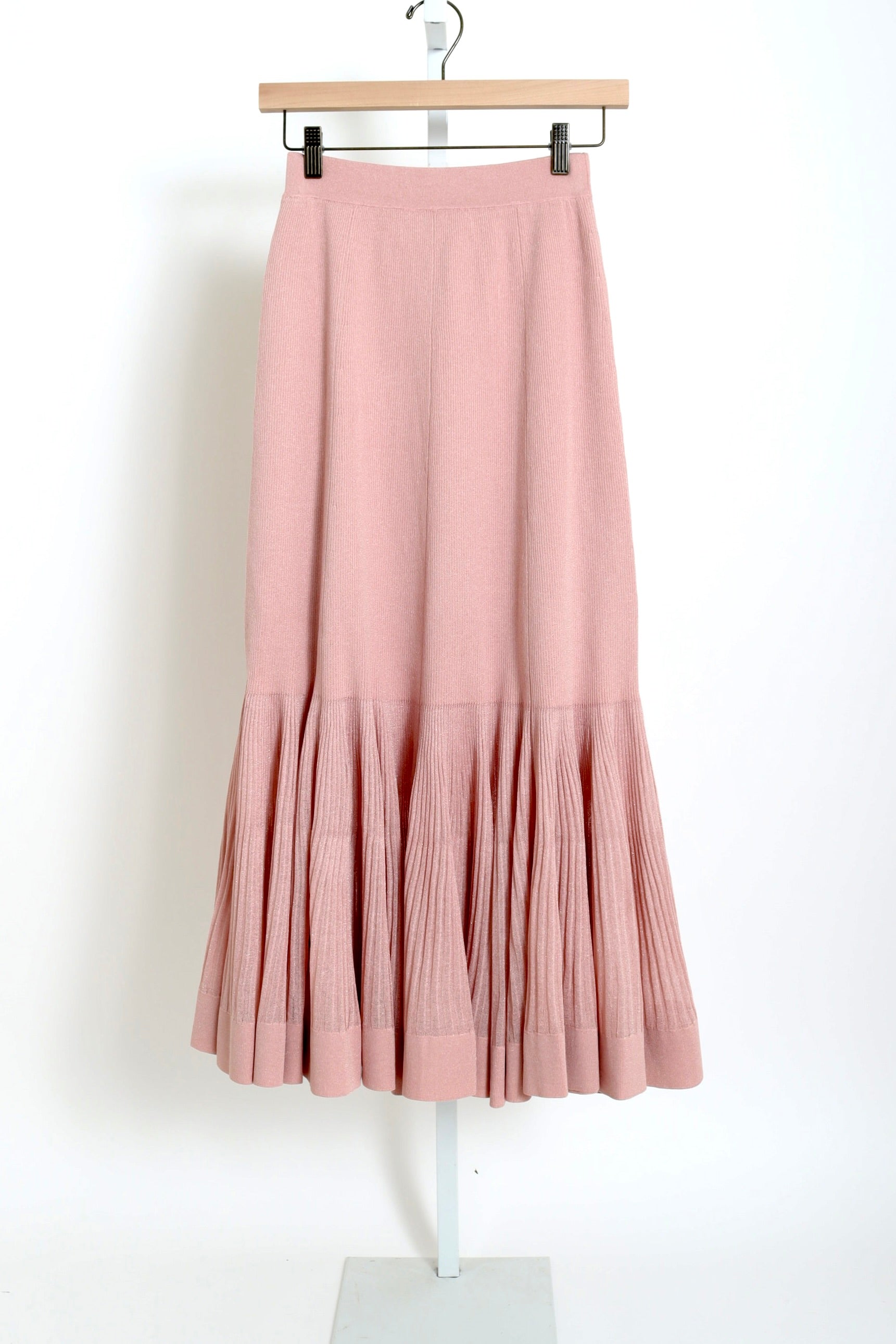 Luna Pleated Frill Skirt - Dusty Pink