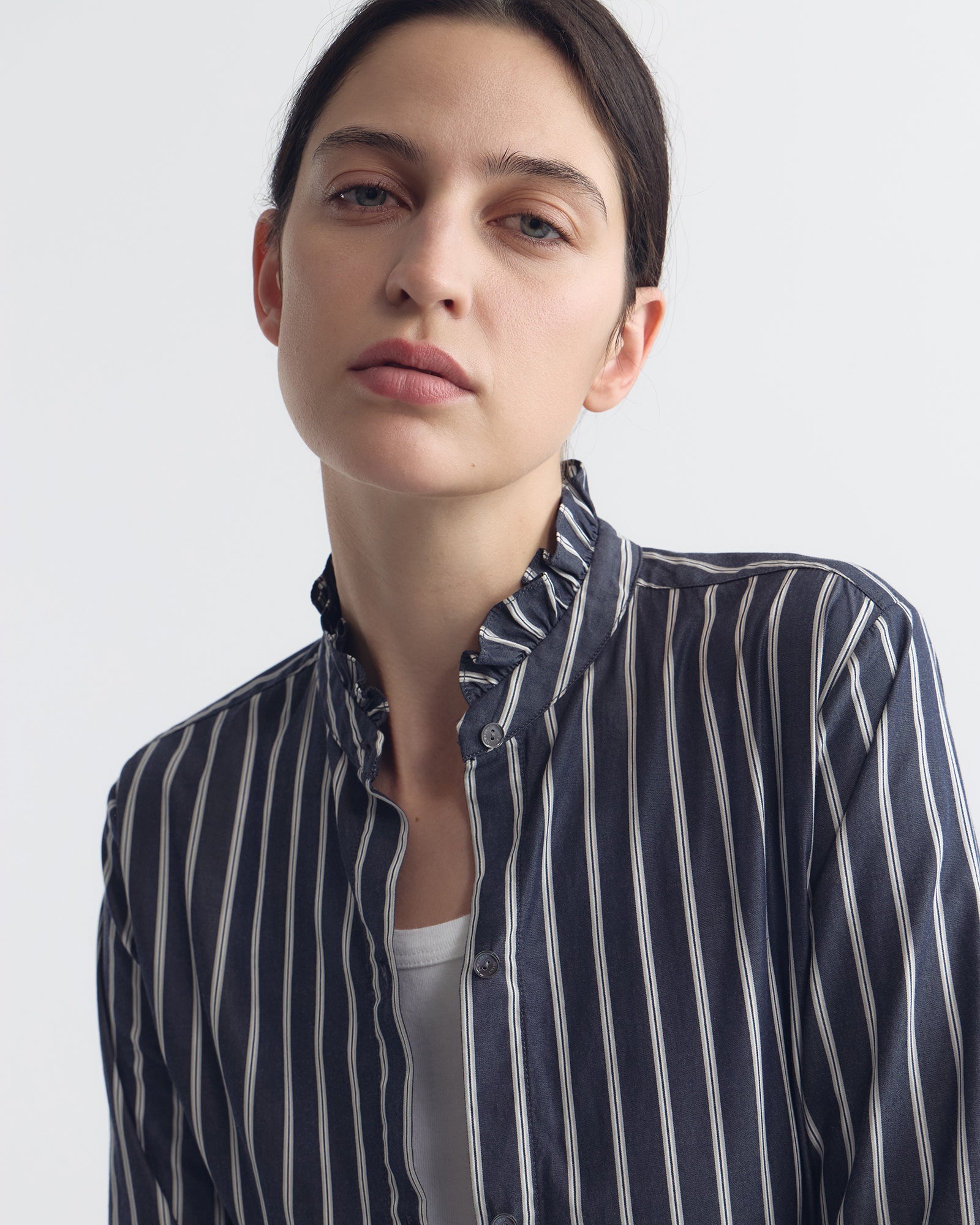 Lydia Shirt - Charcoal Stripe