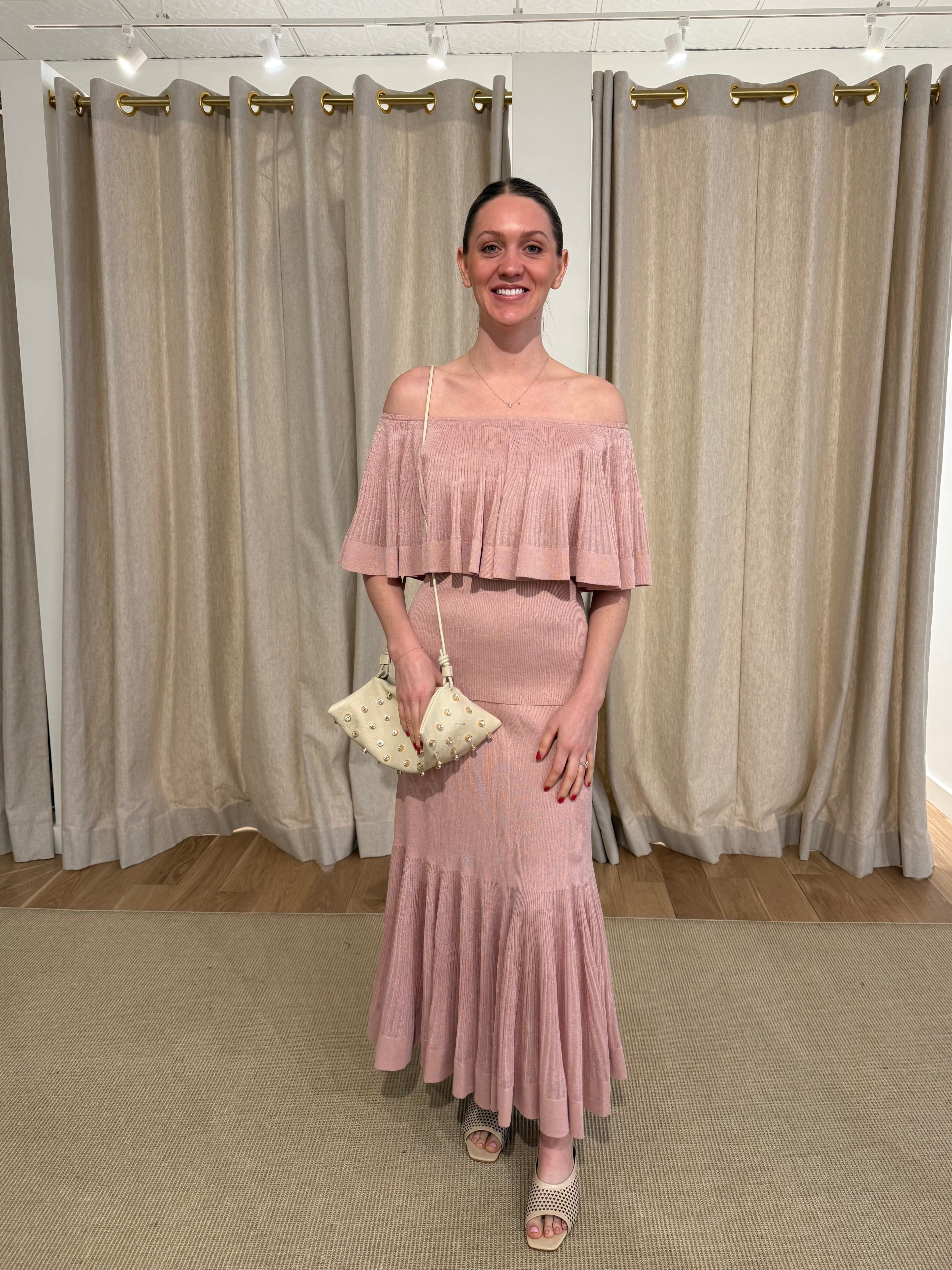 Luna Pleated Frill Top - Dusty Pink