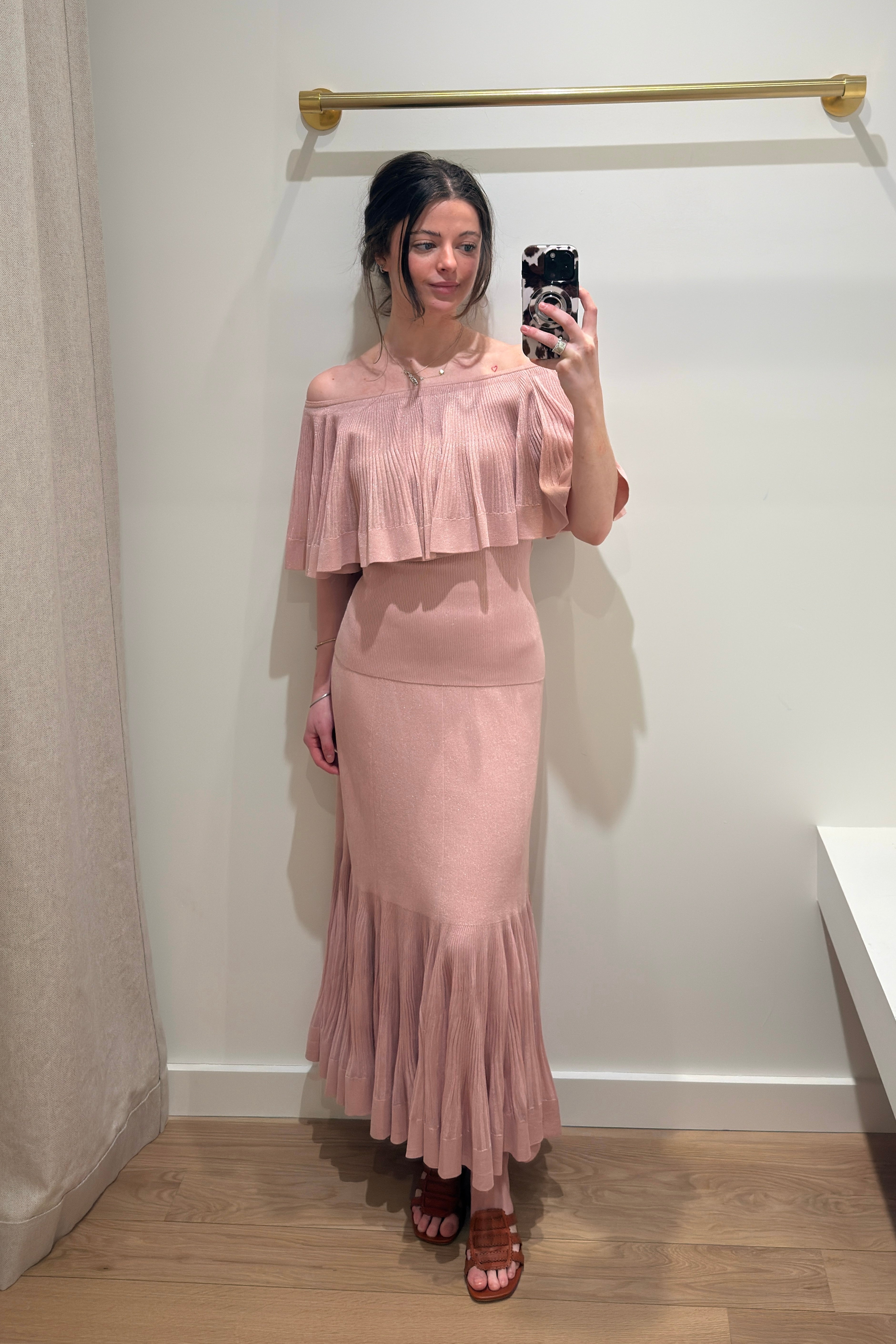 Luna Pleated Frill Top - Dusty Pink