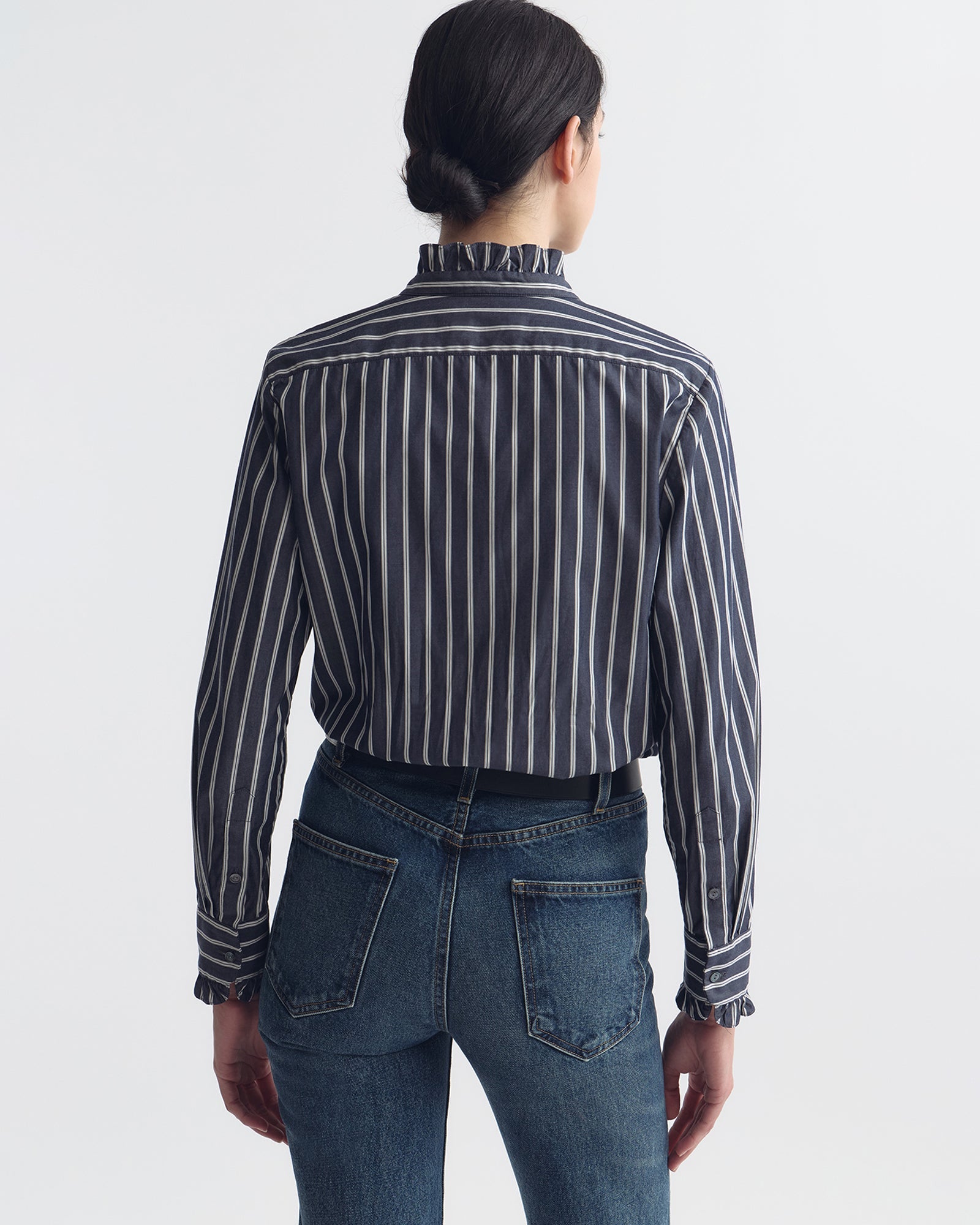 Lydia Shirt - Charcoal Stripe