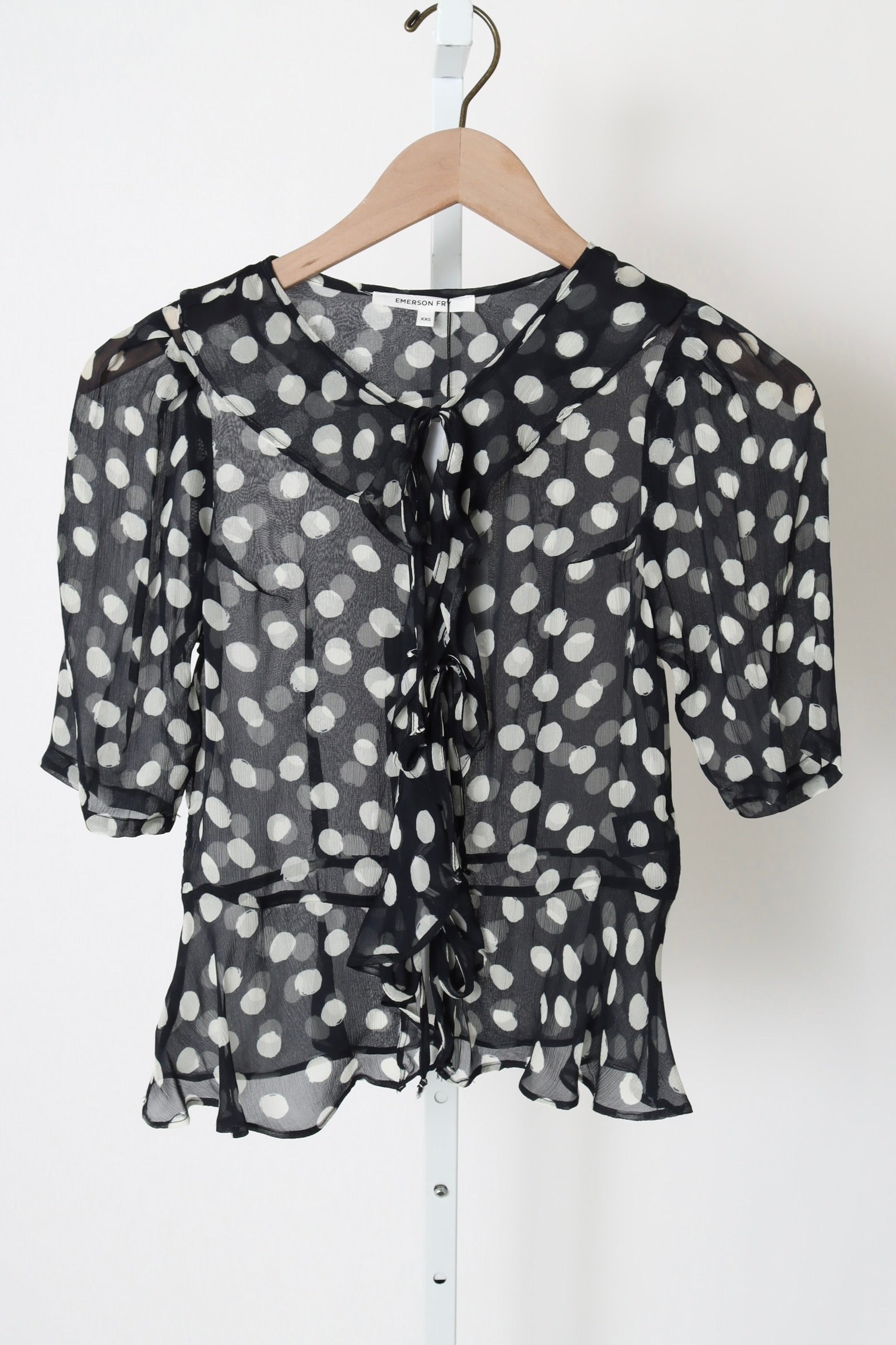 Lumiere Top - Large Dots Tuxedo + Ivory